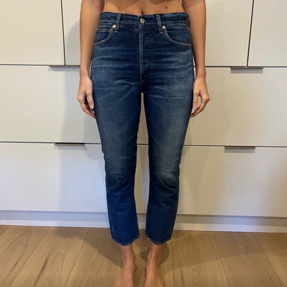 Citizens Of Humanity Dark Wash Cropped Ankle Jeans